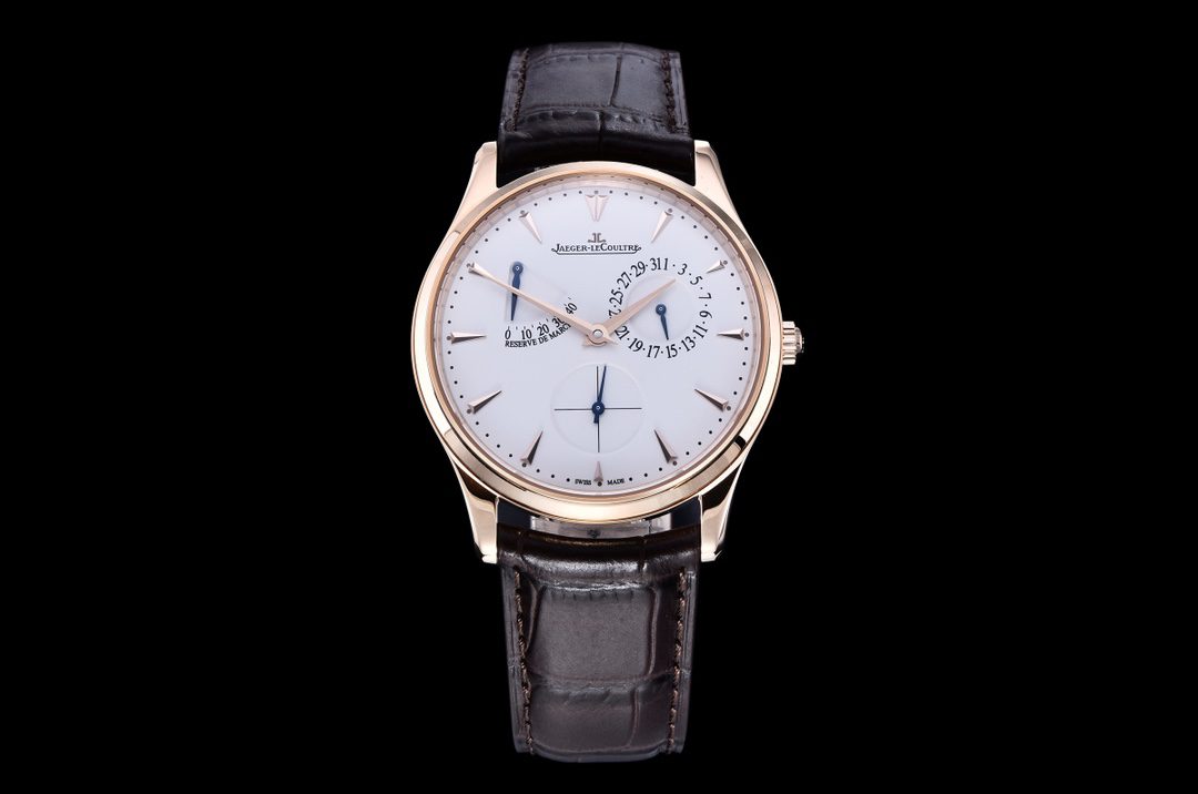 JL Master Ultra Thin Réserve de Marche 1378420 GF 1:1 Best Edition White Dial on Black Leather Strap SA938