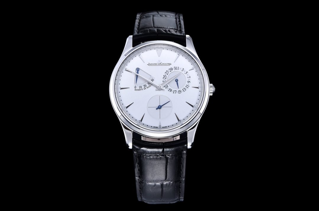 JL Master Ultra Thin Réserve de Marche 1378420 SS GF 1:1 Best Edition White Dial on Black Leather Strap SA938