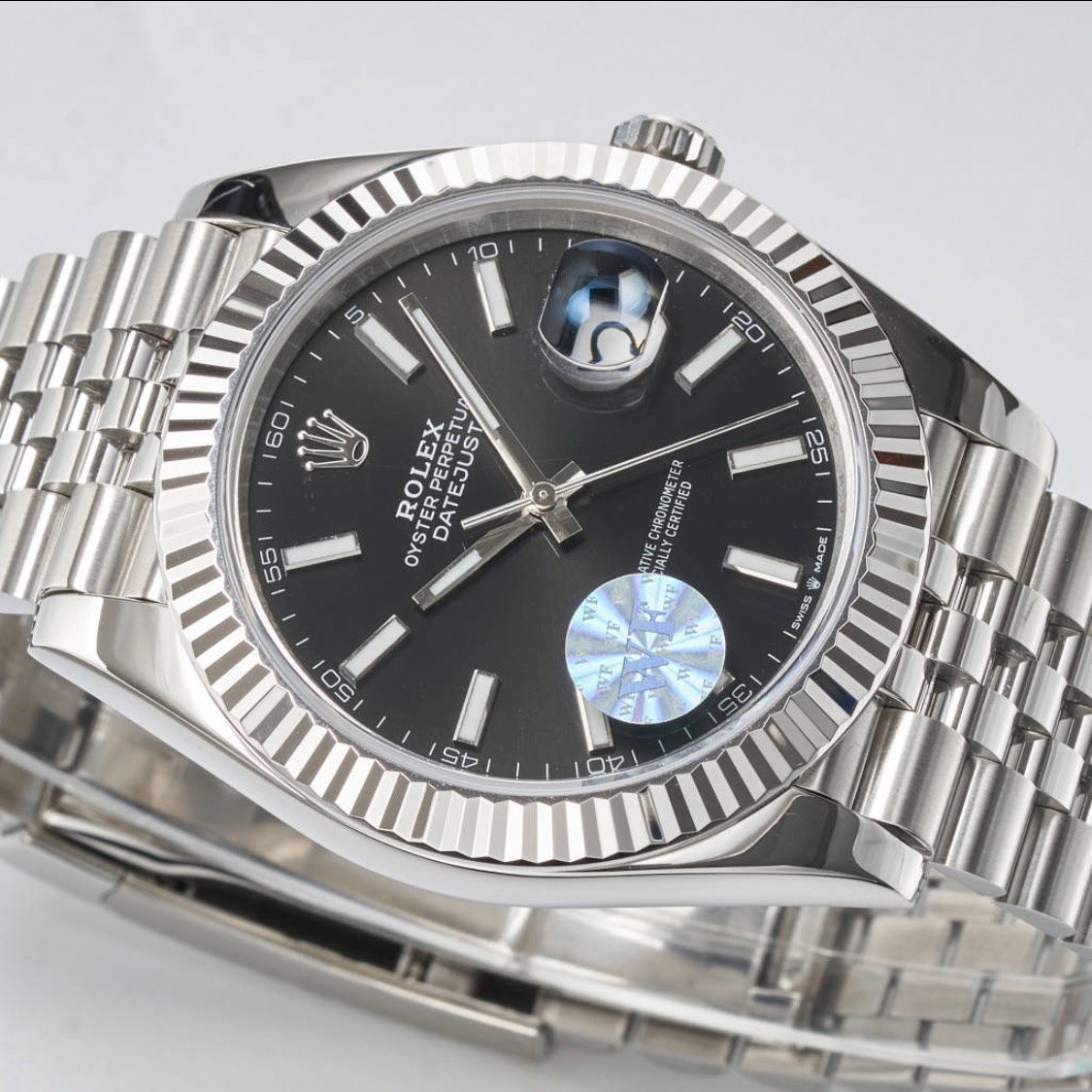 Rolex Datejust 41mm 126334 WF 1:1 Best Edition 904L Stainless Steel Black Dial SS Bracelet SA3235 - Image 4