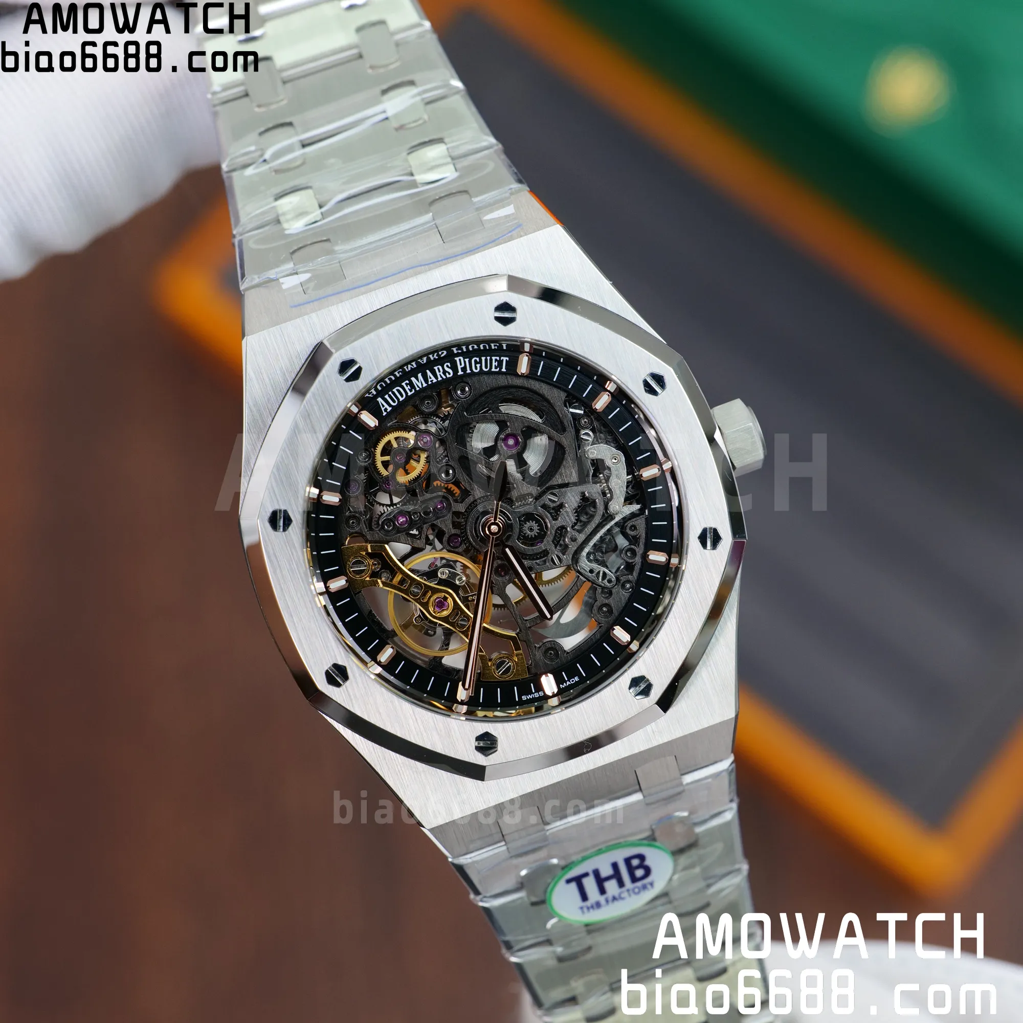 AP Royal Oak 41mm Skeleton 15407 SS THB Factory 1:1 Best Edition Skeleton Dial on SS Bracelet A3132 V2