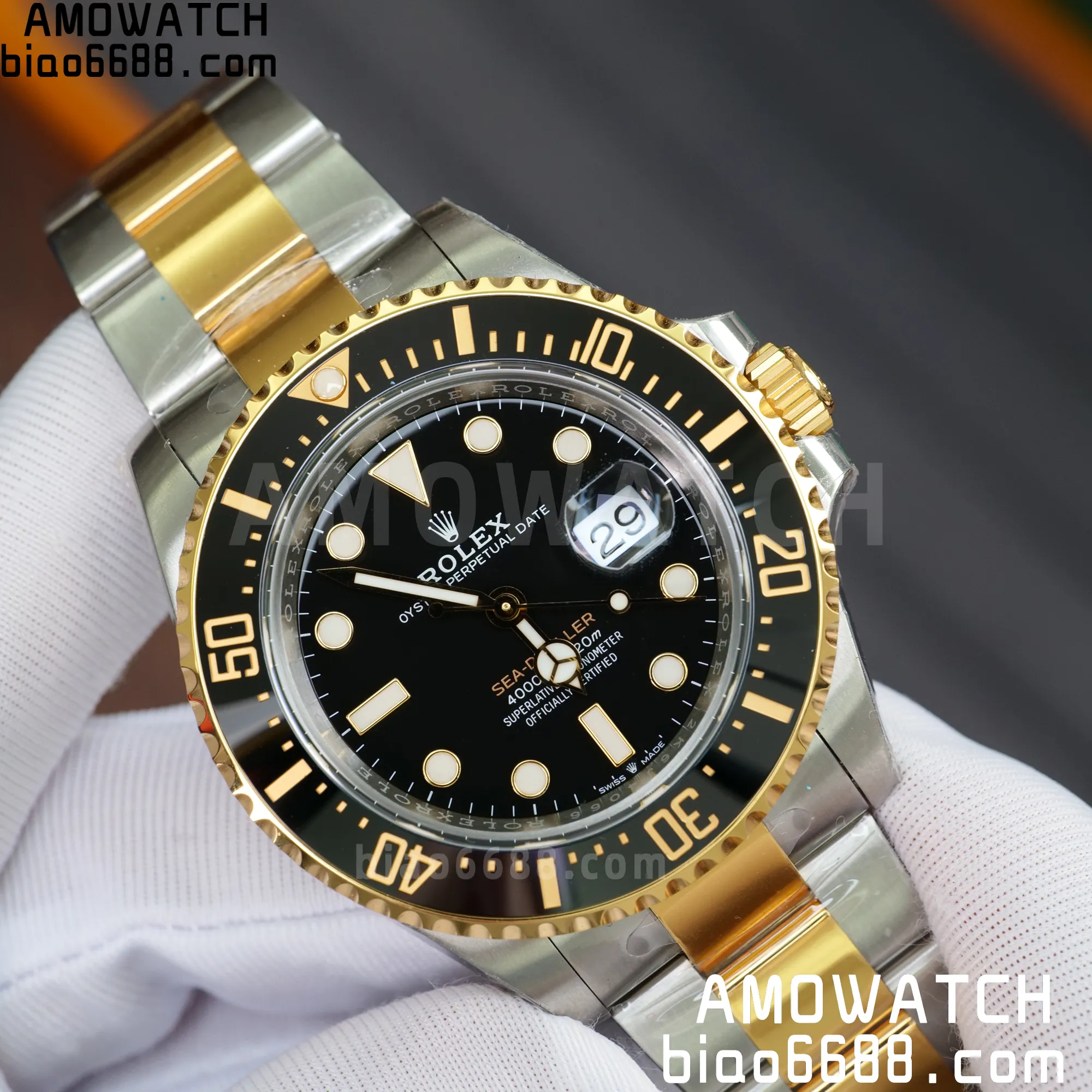 ROLEX 씨드웰러 126603 VS 공장 1:1 베스트 에디션 블랙 다이얼 스테인리스 스틸/옐로 골드 브레이슬릿 VS3235