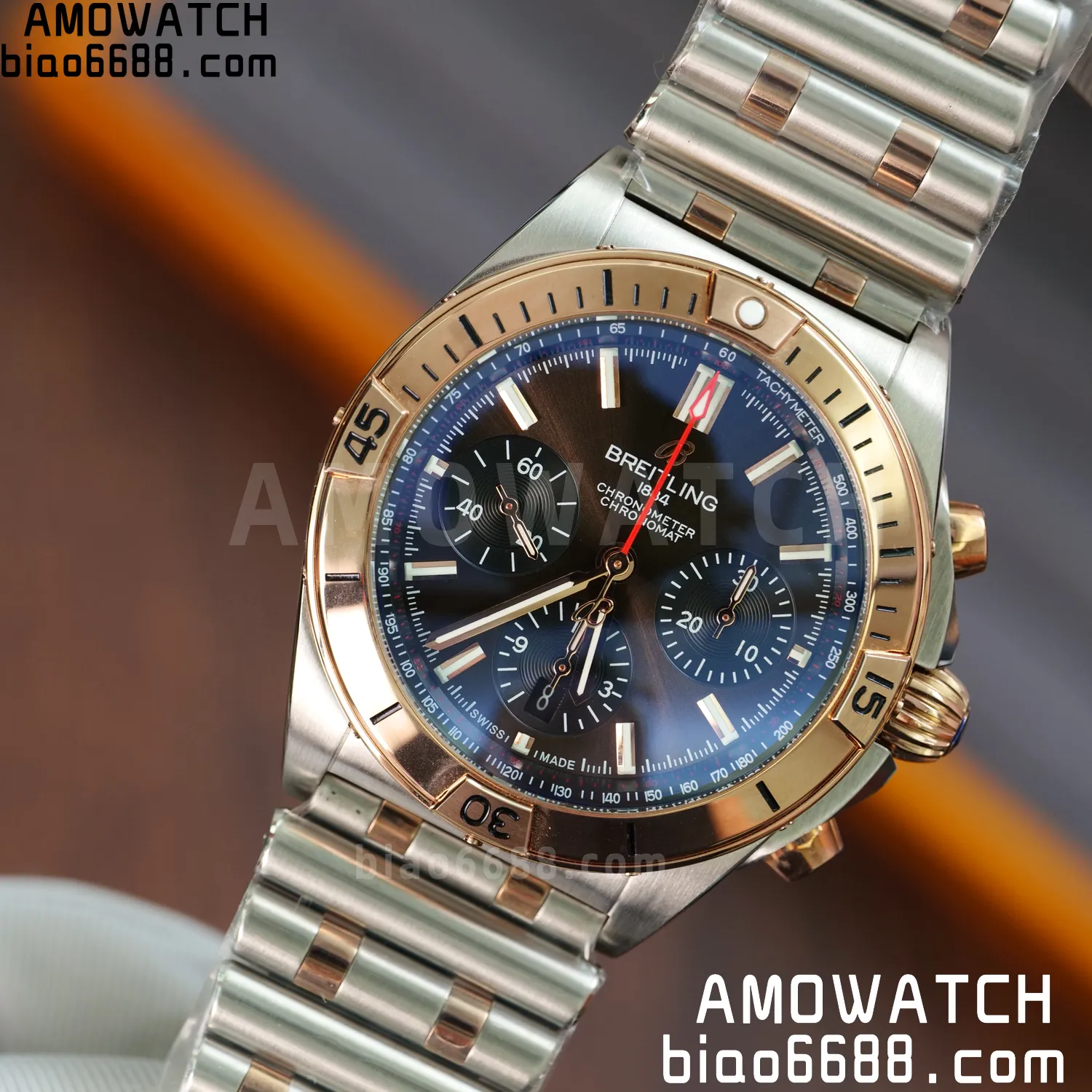 Breitling Chronomat B01 AB0134101K1A1 42mm SS/RG TF 1:1 Best Edition Brown Dial on SS Bracelet A7750 - Image 17