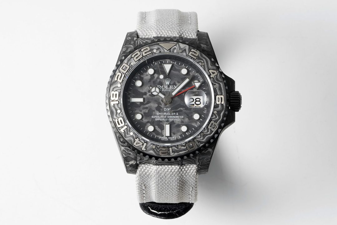 DIW 롤렉스 GMT 마스터 II 40mm DIW 공장 1:1 베스트 에디션 카본 파이버 케이스 아시안 3186 무브먼트 시계