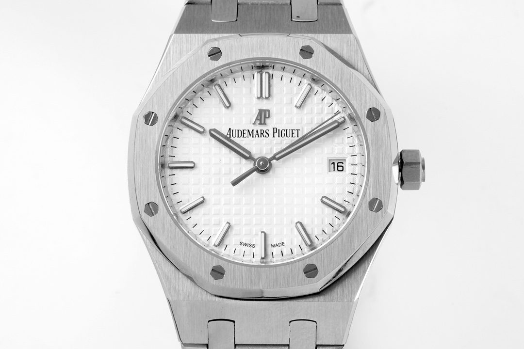 오데마 피게 로열 오크 77351ST 34mm 여성용 스테인리스 스틸 BF 베스트 에디션 화이트 다이얼 스테인리스 스틸 브레이슬릿 A5800 - 이미지 5
