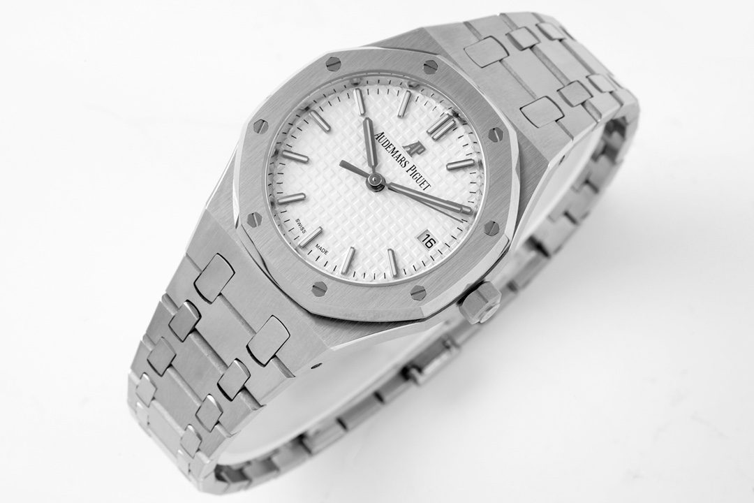 오데마 피게 로열 오크 77351ST 34mm 여성용 스테인리스 스틸 BF 베스트 에디션 화이트 다이얼 스테인리스 스틸 브레이슬릿 A5800 - 이미지 6
