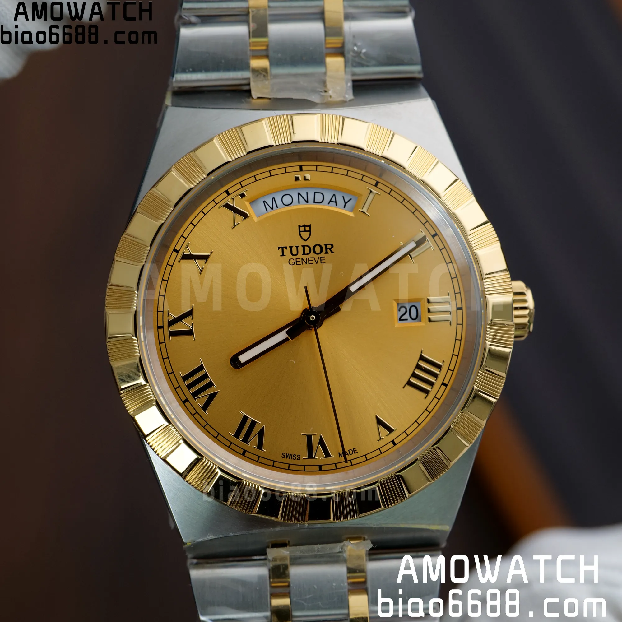 Tudor Prince Bay 41mm SS/YG V7F 1:1 Best Edition Gold Dial Diamonds Markers on SS Bracelet
