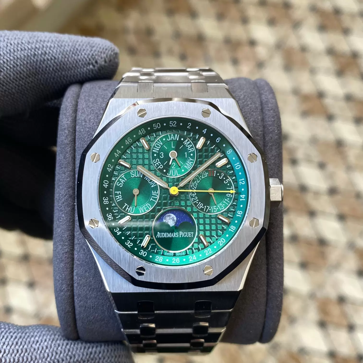 AP Royal Oak 41mm Complicated 26574 SS APS F1:1 Best Edition Green Dial on SS Bracelet A5134 (CHS)