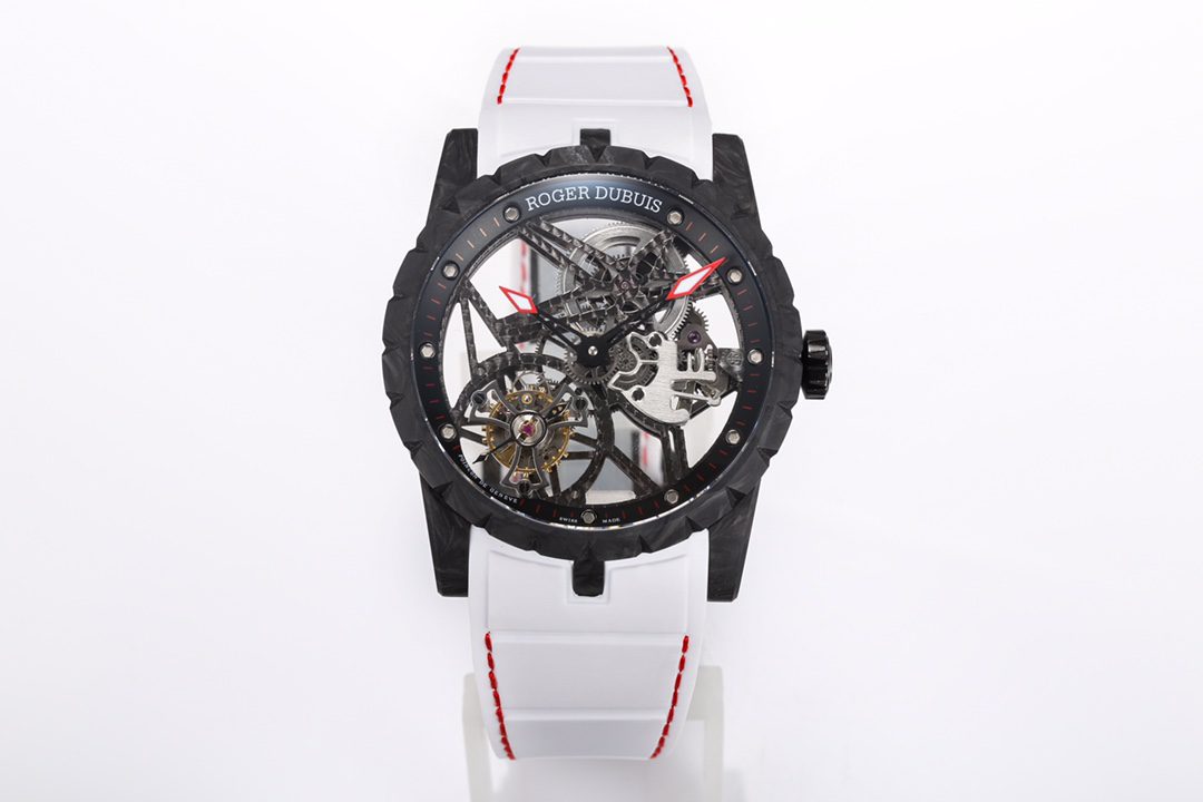 로저 드뷔 엑스칼리버 42mm DBEX0577 BBR 공장 1:1 베스트 에디션 카본 파이버 투르비용 워치