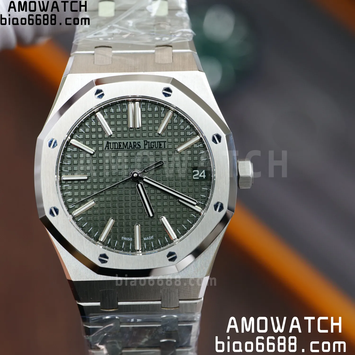 Custom Made AP  Royal Oak 15510 SS TOP Factory （SW Factory Green Dial、 DEEP Crystal）