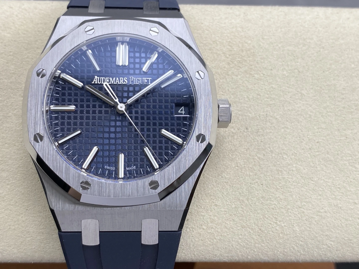 AP 로열 오크 41mm 15510ST SS DDF 1:1 베스트 에디션 블루 다이얼 블루 러버 스트랩 SA4302 슈퍼클론