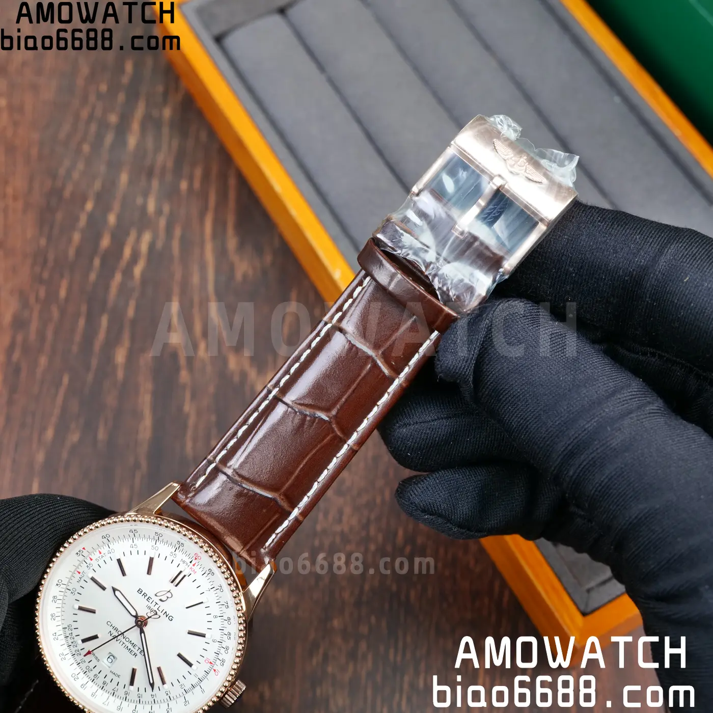 Breitling Navitimer Automatic 41mm RG BLSF White Dial on Brown Leather Strap A2824 V2 - Image 5