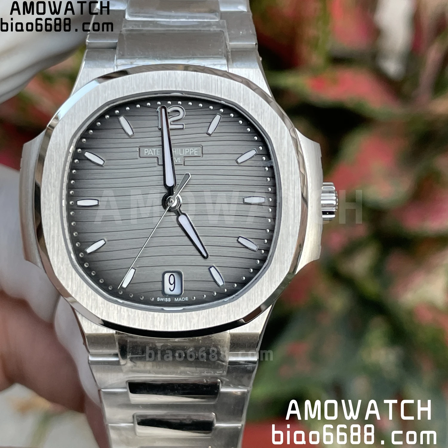 파텍 필립 노틸러스 34mm 7118/1A-011 3K 공장 1:1 베스트 에디션 SS 케이스 시계 아시안 클론 칼리버 324 C2