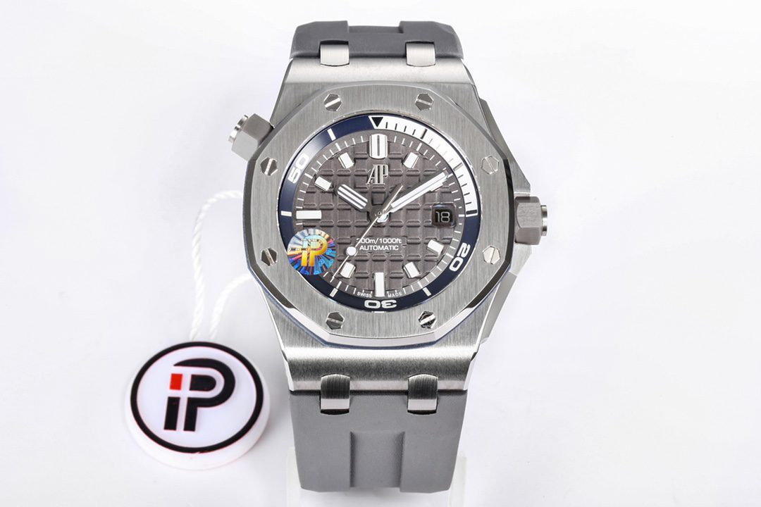 Royal Oak Offshore Diver 15720ST.OO.A009CA.01 IPF 1:1 Best Edition Grey Dial on Grey Rubber Strap