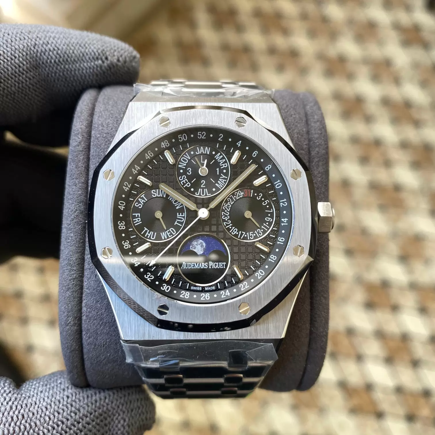AP Royal Oak 41mm Complicated 26574 SS APS F1:1 Best Edition Black Dial on SS Bracelet A5134 (CHS)