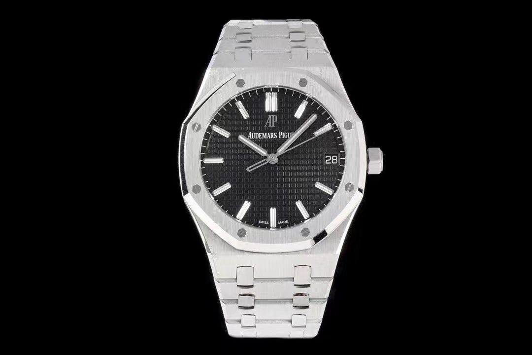 Audemars Piguet Royal Oak 41mm 15500ST SS ZF 1:1 Best Edition Black Textured Dial on SS Bracelet A4302 V2