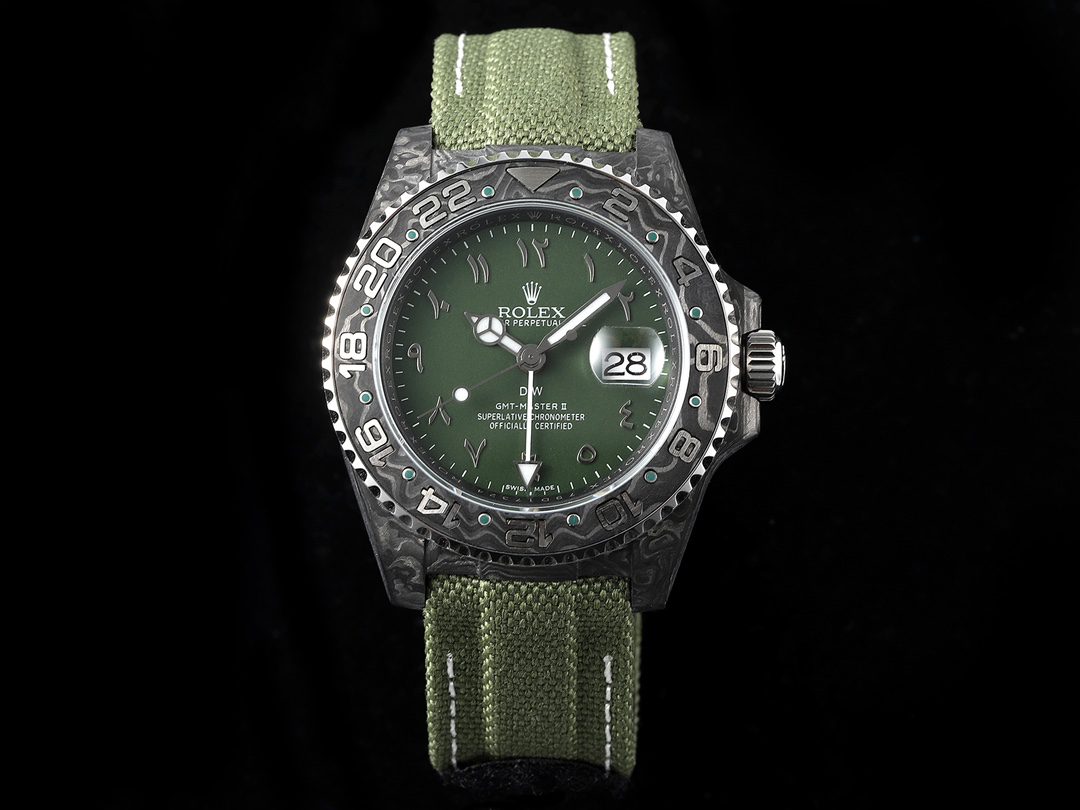 DIW 롤렉스 GMT 마스터 II 40mm DIW 공장 1:1 베스트 에디션 카본 파이버 케이스 아시안 3186 무브먼트 시계