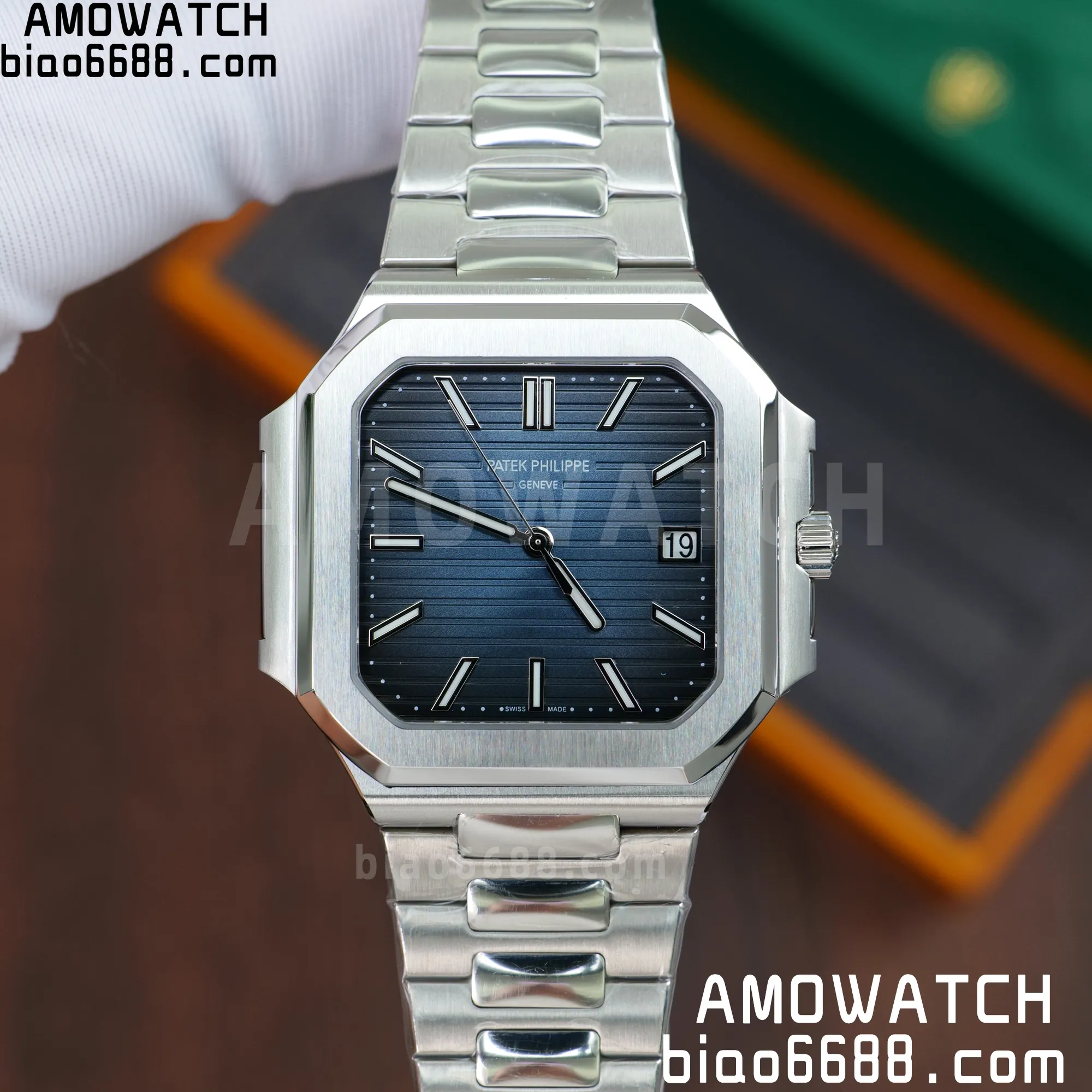 PP CUBITUS 5821 SS PPF 1:1 Best Edition Blue Dial on SS Bracelet A330 V5
