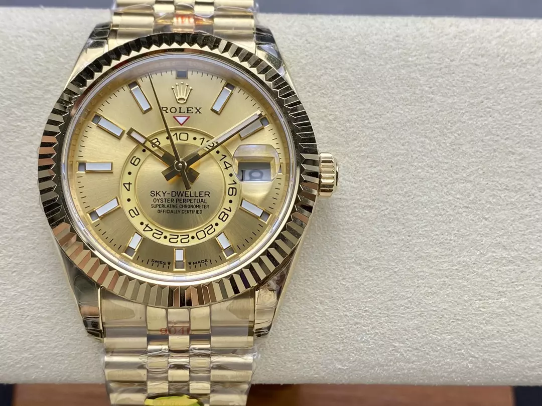 Rolex Sky-Dweller YG 336938 Noob Factory Best Edition YGDial on YG Jubilee Bracelet
