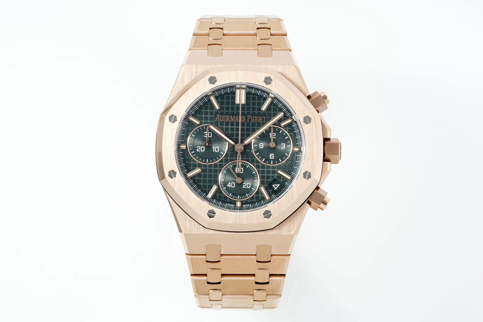 AP Royal Oak Chrono 26240 RG DDF 1:1 Best Edition Green Dial on RG Bracelet DD4401 Super Clone Weight (SW Dial)