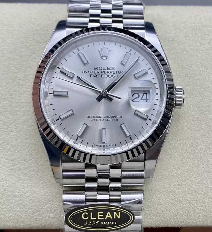 롤렉스 DateJust 36 126234-0013 904L SS Clean 공장 1:1 베스트 에디션 플루티드 베젤 샴페인 다이얼 주빌리 브레이슬릿 VR3235