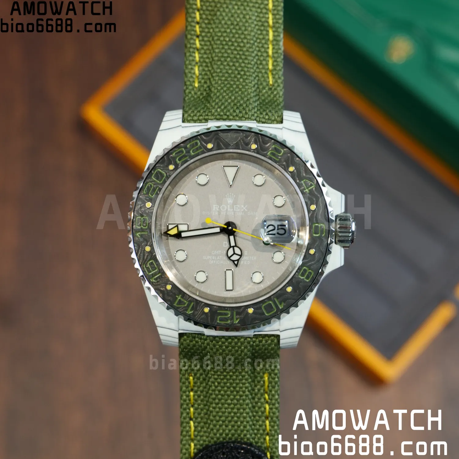DIW 롤렉스 GMT 마스터 II 40mm DIW 공장 1:1 베스트 에디션 카본 파이버 케이스 3285