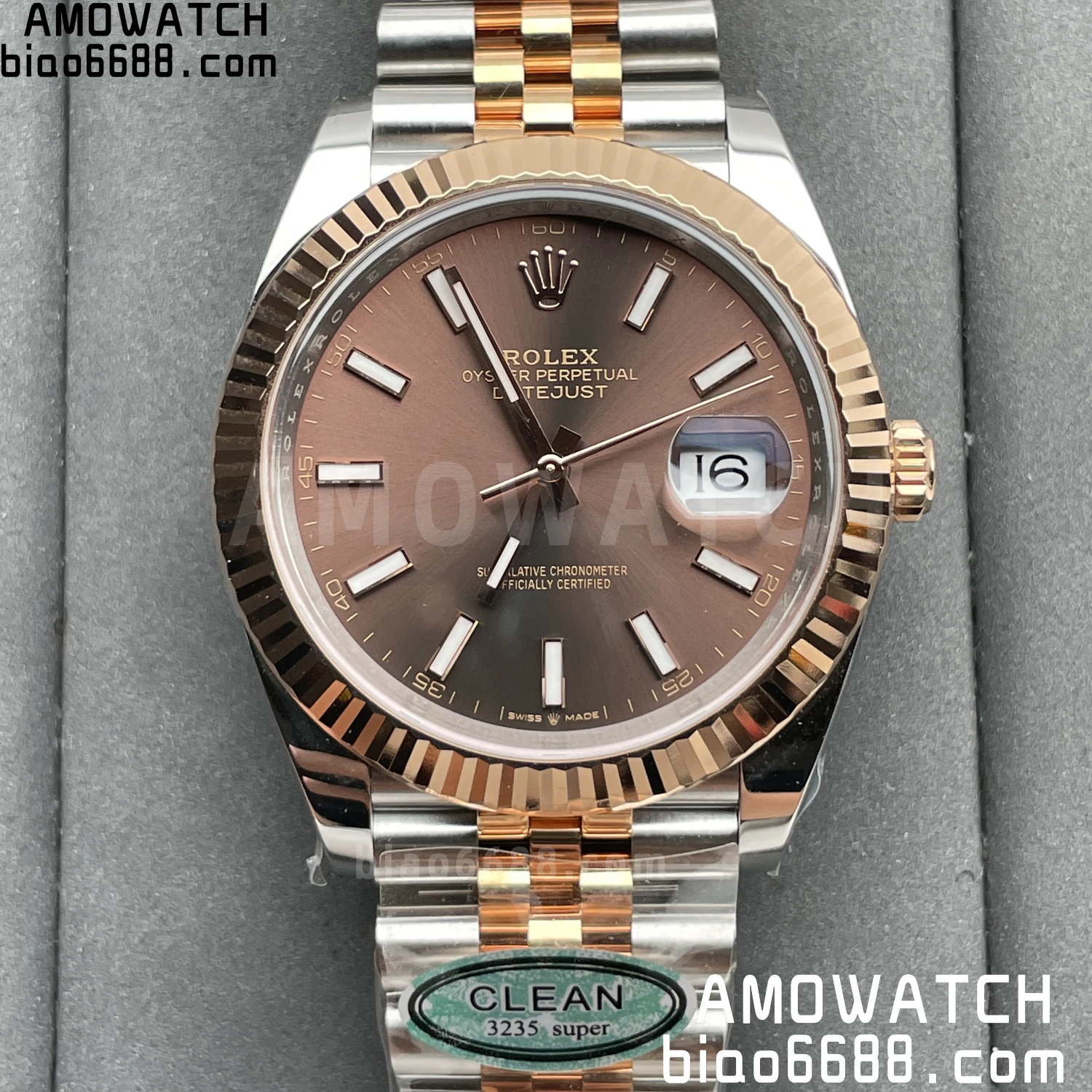 롤렉스 DateJust 41mm 126331-002 클린 공장 1:1 베스트 에디션 브라운 다이얼 주빌리 브레이슬릿