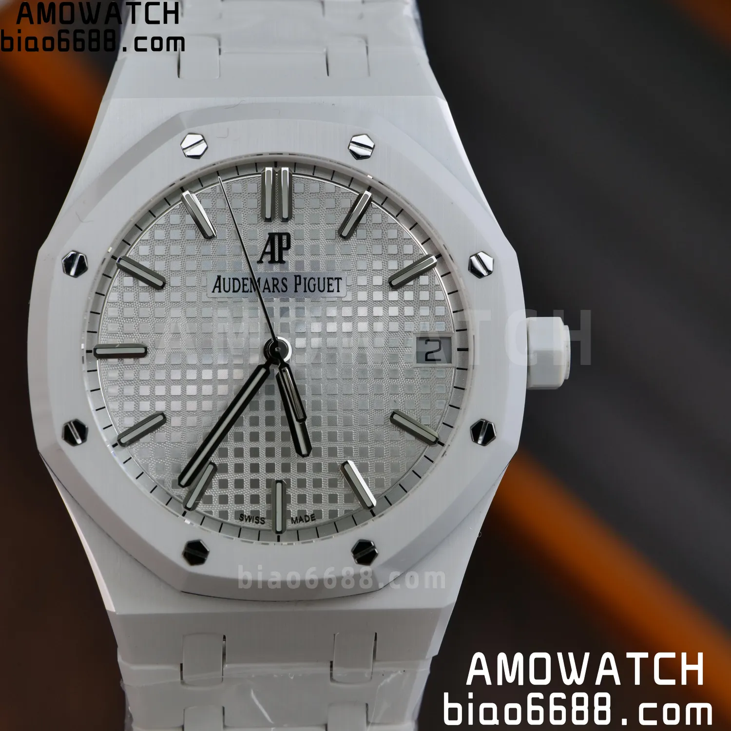 AP 로열 오크 41mm 15500 화이트 세라믹 APSF 1:1 베스트 에디션 화이트 다이얼 세라믹 브레이슬릿 A4302