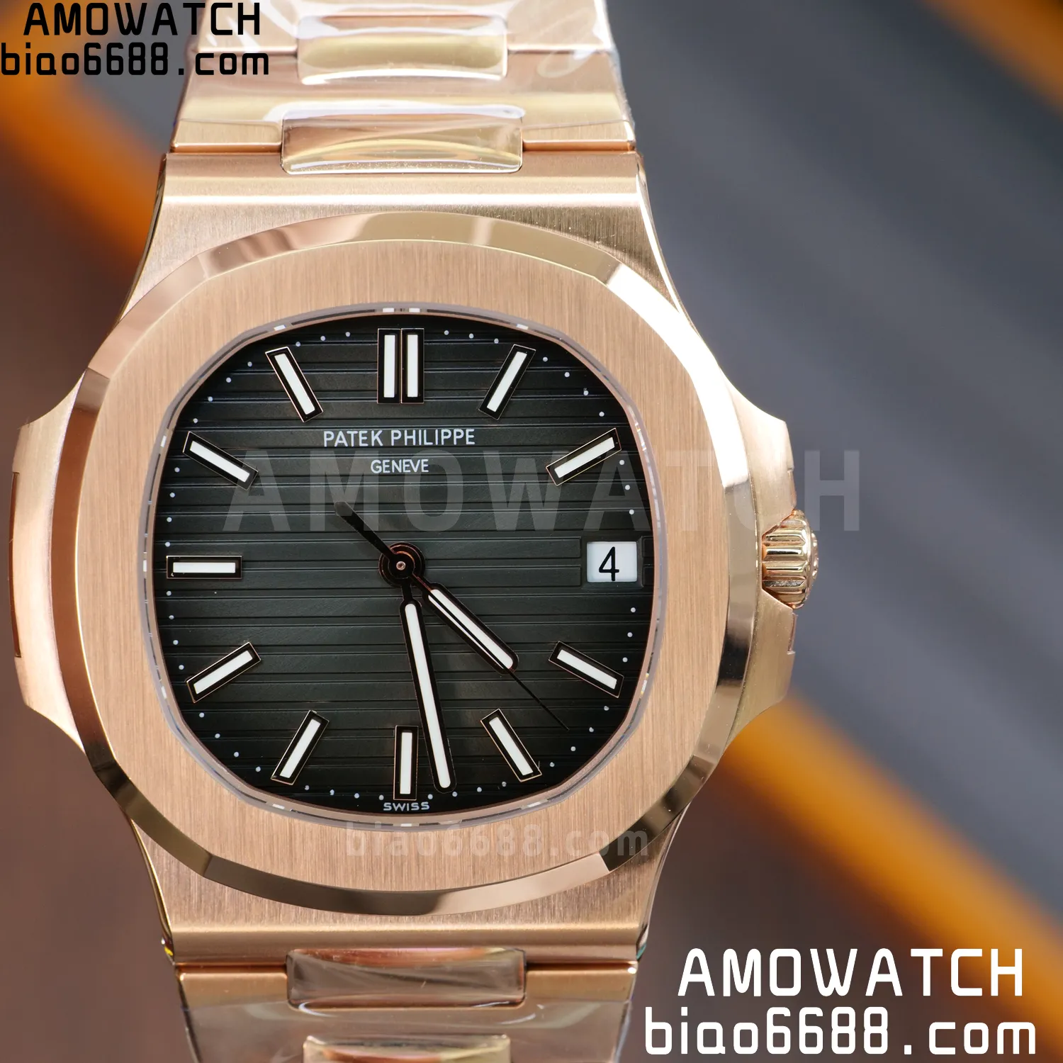 PP Nautilus 5711 RG DDF 1:1 Best Edition Gray Textured Dial on RG Bracelet DD330  (Weighted)