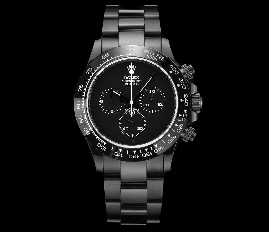 Rolex Blaken Daytona DIW Factory 1:1 Best Edition 904L Steel Black Case on Black Dail  A7750