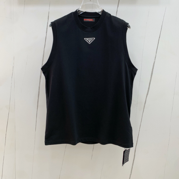 ✨Prada Mens Basic Logo Short Sleeved Tshirts Black - 프라다 2025 남성 베이직 로고 나시 Pra02300x Size(s - 2xl) 블랙