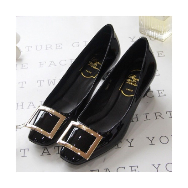 ✨Roger Vivier 2019 Ladies Belle Patent-leather Court Shoes- 로저비비에 여성 벨르 비비에 페이턴트 레더 코트 슈즈 Rog0034x.Size(225 - 250).블랙
