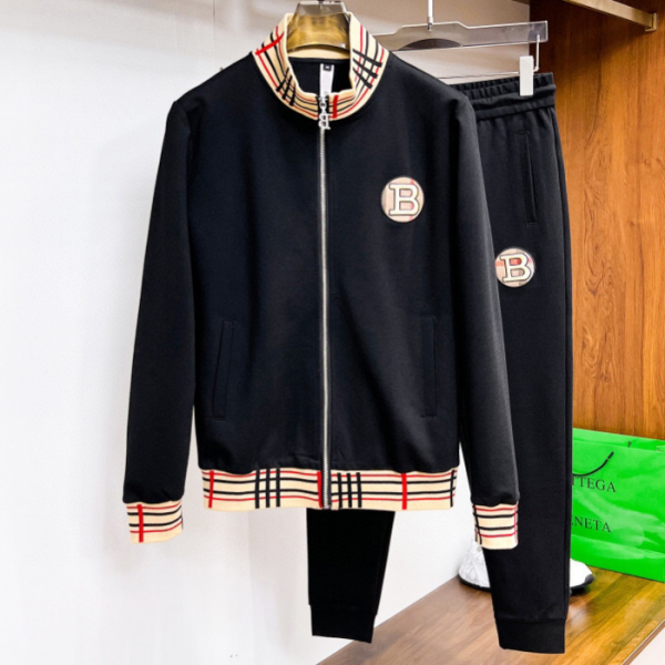 ✨[버버리]Burberry 2025 Mens Logo Casual Training Clothes&Pants - 버버리 2025 남성 로고 캐쥬얼 트레이닝복&팬츠 Bur03473x.Size(m - 3xl).블랙