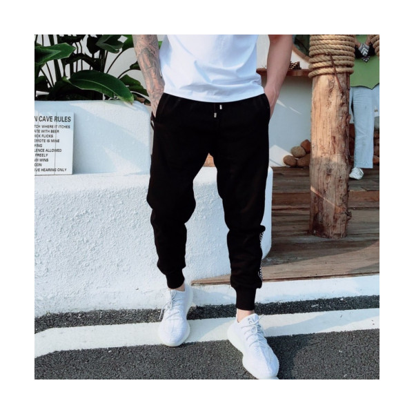 ✨Versace 2019 Mens Logo Casual Cotton Trianing Pants - 베르사체 남성 로고 캐쥬얼 코튼 트레이닝 팬츠 Ver0198x.Size(m - 4xl).블랙