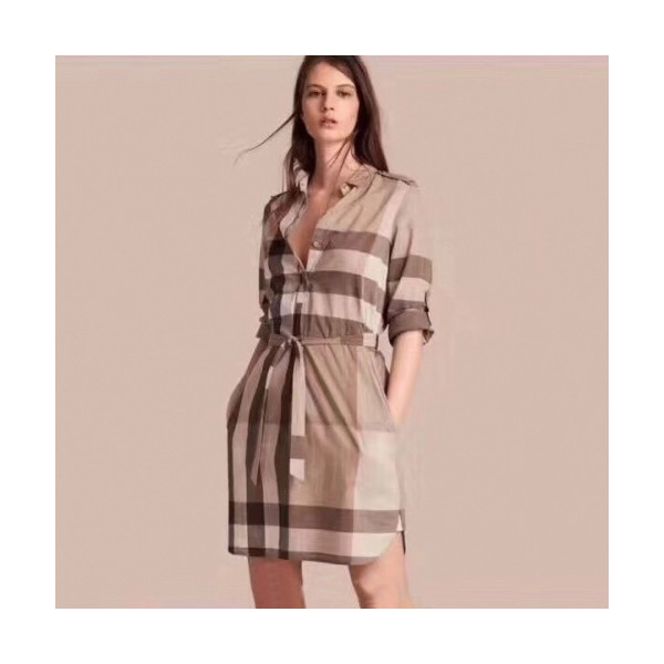 ✨[득템]Burberry 2019 Ladies Classic Modern Check Shirt - 버버리 여성 클래식 모던 체크 셔츠 Bur0702x.Size(s - 2xl).베이지