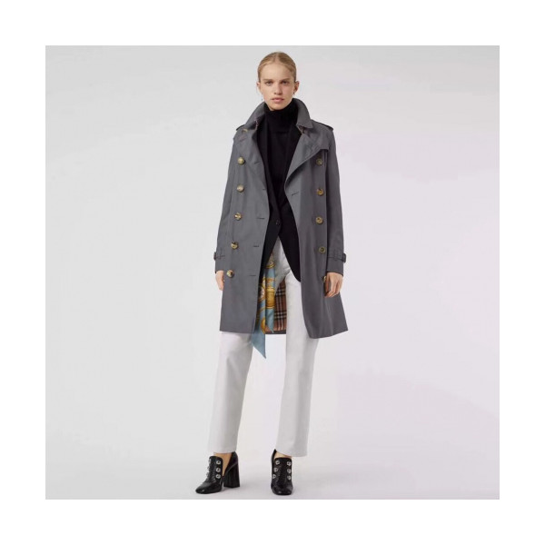 ✨Burberry 2019 Ladies The Kensington Cotton Trench Coat - 버버리 여성 켄징턴 코튼 트렌치 코트 Bur0716x.Size(s - 2xl).블루