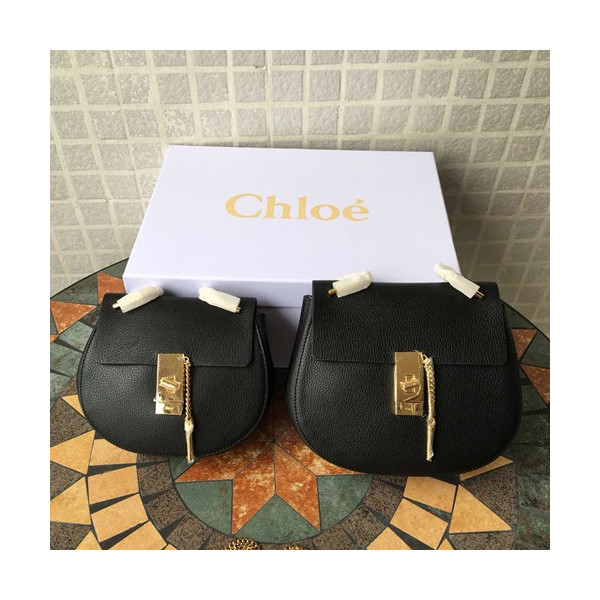 ✨Chole 2019 Drew Leather Shoulder Bag, 20/23.5cm - 끌로에 2019 드류 레더 숄더백,CLB0049,20/23.5cm,블랙