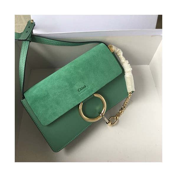 ✨Chole 2019 Faye Leather Shoulder Bag, 24cm - 끌로에 2019 페이 레더 숄더백,CLB0059,24cm,그린