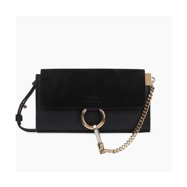 ✨Chole 2019 Faye Leather Shoulder Bag, 24cm - 끌로에 2019 페이 레더 숄더백,CLB0060,24cm,블랙