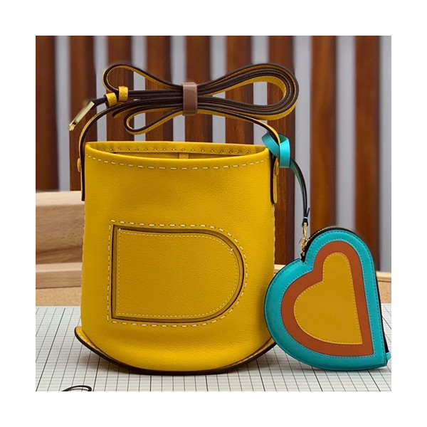 ✨[러블리~]Delvaux 2019 Pin Leather Shoulder Bag- 델보 2019 핀 레더 숄더백,DVB0262 .옐로우