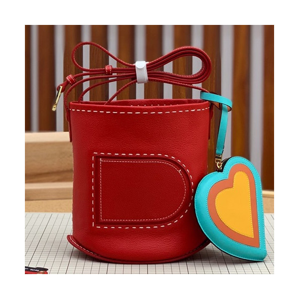 ✨Delvaux 2019 Pin Leather Shoulder Bag- 델보 2019 핀 레더 숄더백,DVB0263 .레드