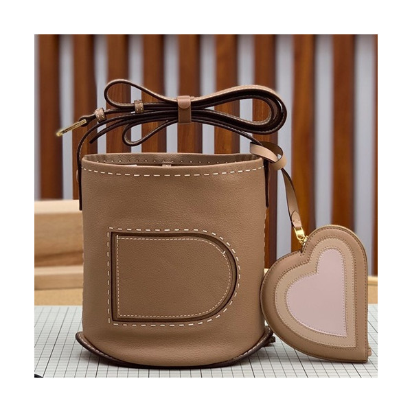 ✨Delvaux 2019 Pin Leather Shoulder Bag- 델보 2019 핀 레더 숄더백,DVB0265 .연카멜베이지