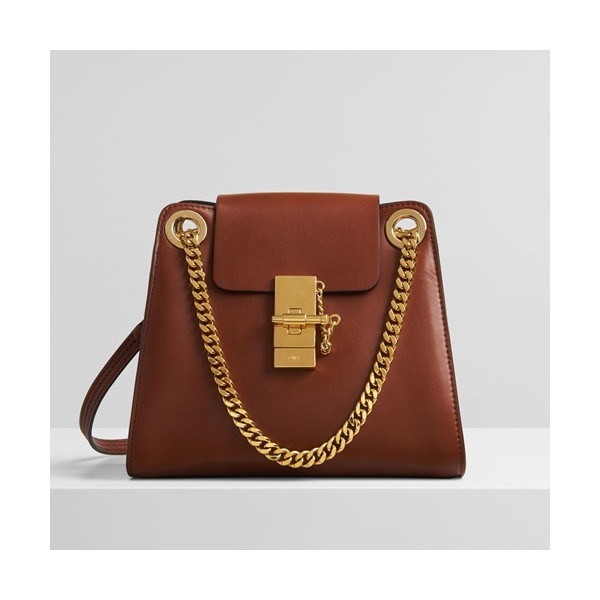 ✨Chole 2019 Annie Leather Shoulder Bag, 22cm - 끌로에 2019 애니 레더 숄더백,CLB0119,22cm,브라운