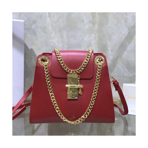 ✨Chole 2019 Annie Leather Shoulder Bag, 22cm - 끌로에 2019 애니 레더 숄더백,CLB0122,22cm,레드