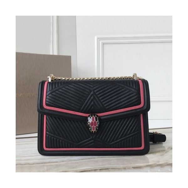 ✨Bvlgari 2019 Serpenti Forever Chain Shoulder Bag,24CM - 불가리 2019 세르펜티 포에버 체인 숄더백,BVLB0132,24cm,블랙