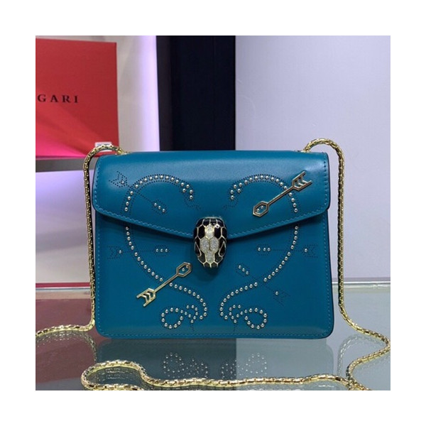 ✨Bvlgari 2019 Serpenti Forever Chain Shoulder Bag,20CM - 불가리 2019 세르펜티 포에버 체인 숄더백,BVLB0142,20cm,블루