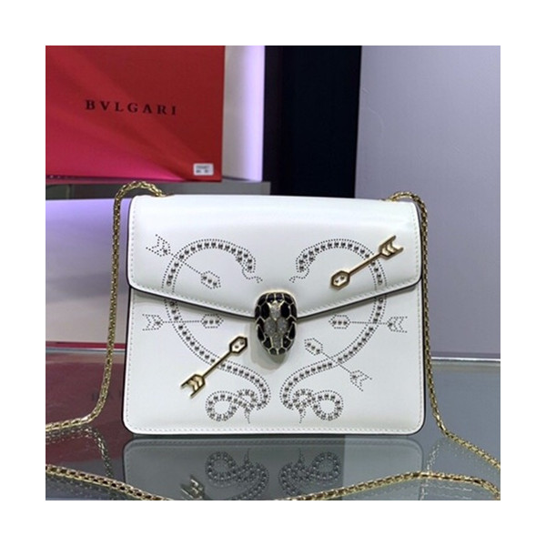✨Bvlgari 2019 Serpenti Forever Chain Shoulder Bag,20CM - 불가리 2019 세르펜티 포에버 체인 숄더백,BVLB0144,20cm,화이트