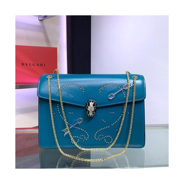 ✨Bvlgari 2019 Serpenti Forever Chain Shoulder Bag,28CM - 불가리 2019 세르펜티 포에버 체인 숄더백,BVLB0147,28cm,블루