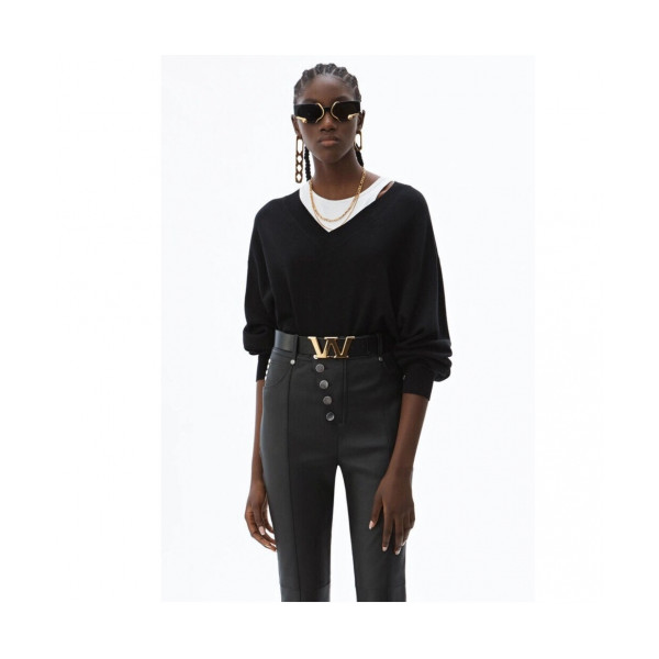 ✨[매장판]Alexsander Wang 2019 Womens V-neck Sweater - 알렉산더왕 2019 여성 브이넥 스웨터 Alw0014x.Size(s - l).블랙