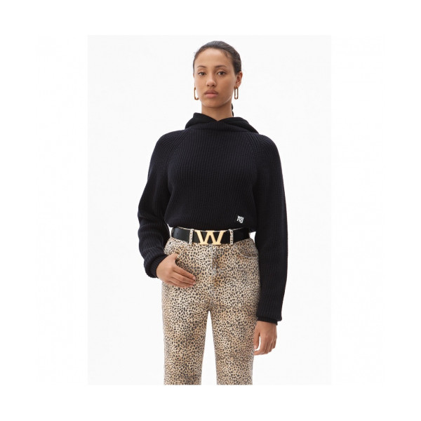 ✨[매장판]Alexsander Wang 2019 Womens Hood Sweater - 알렉산더왕 2019 여성 후드 스웨터 Alw0024x.Size(xs - m).블랙