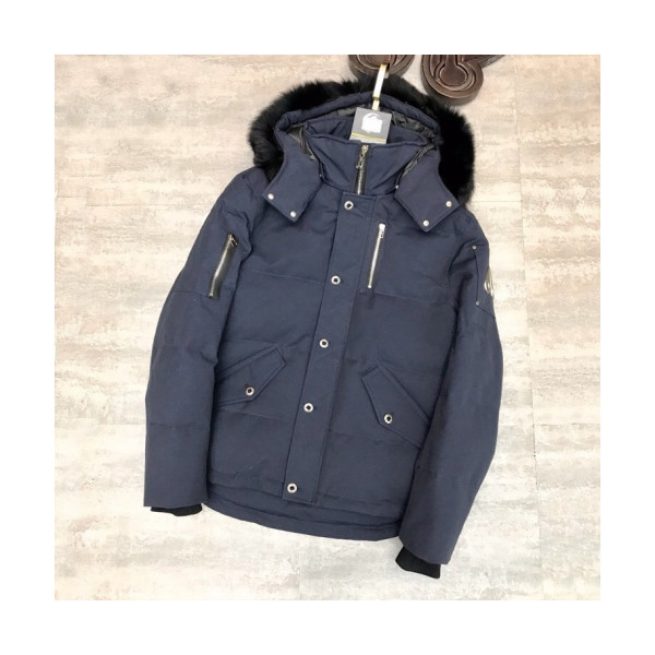 ✨[매장판] Moose Knuckle 2019 Mens Logo Goose Down Padding - 무스너클 2019 남성 로고 구스다운 패딩 Moo0042x.Size(s - 2xl).네이비